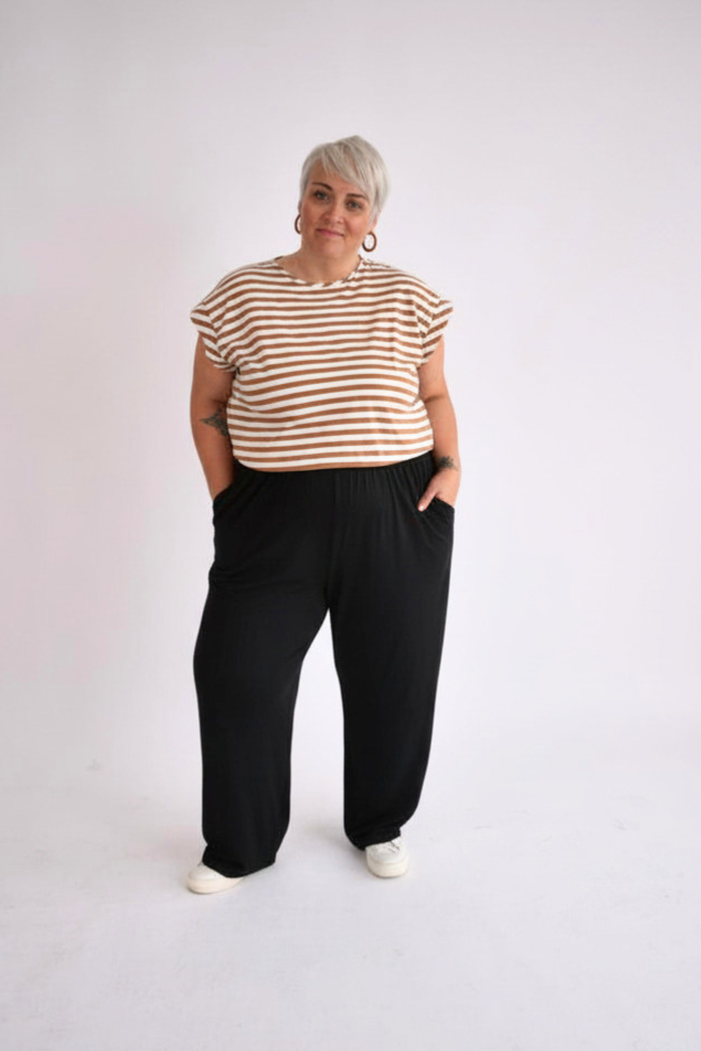The Wide Leg Trouser - Black Jersey