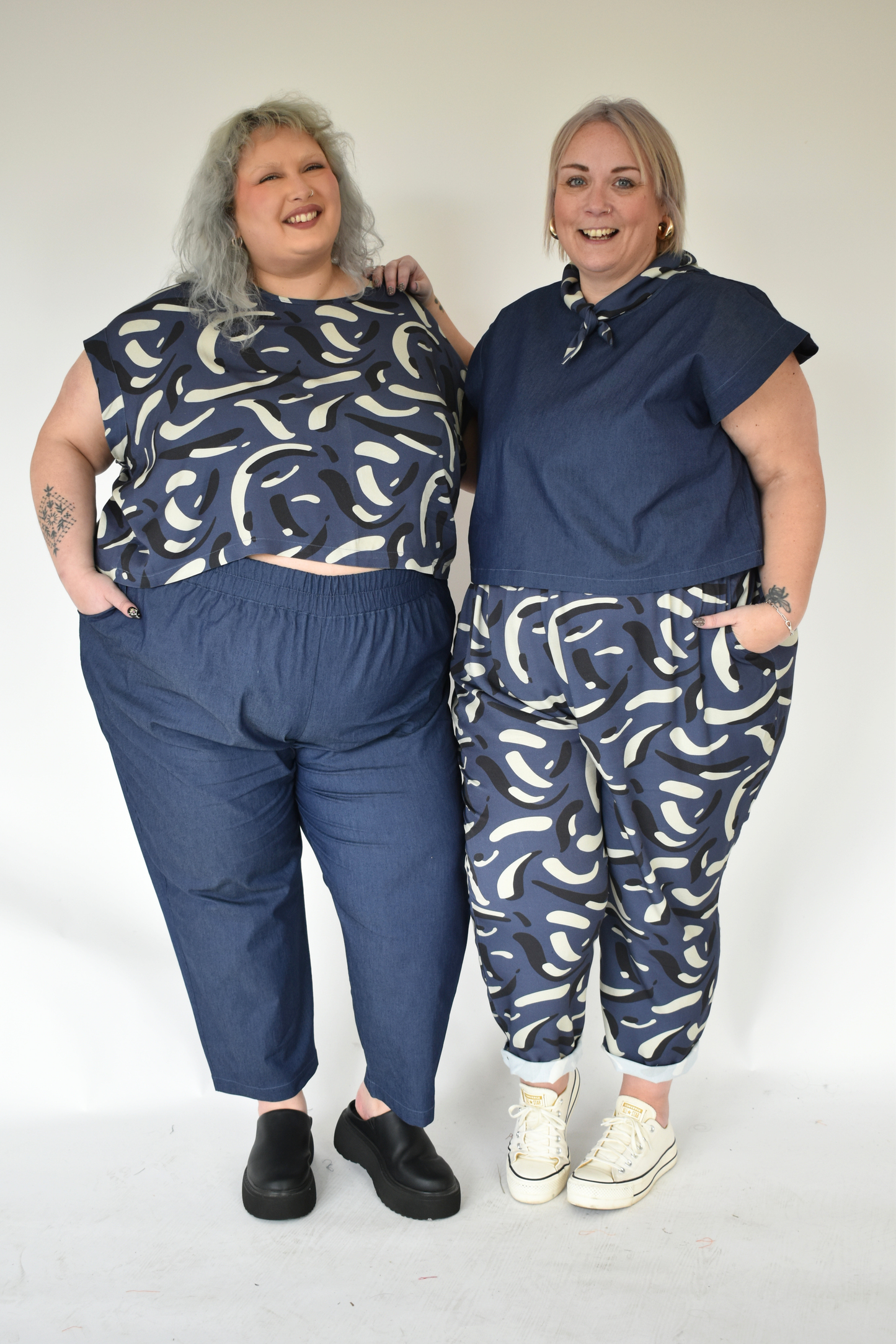 The Boxy Tee - Blue Print