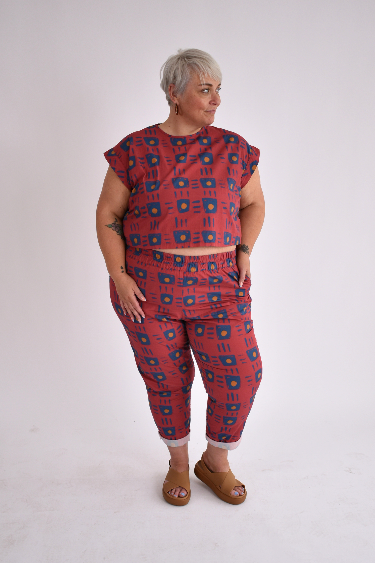 The Boxy Tee - Red Print