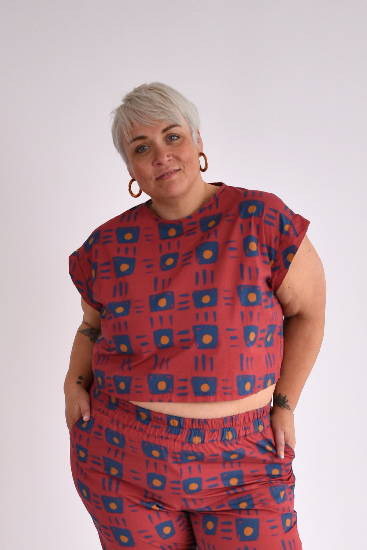 The Boxy Tee - Red Print