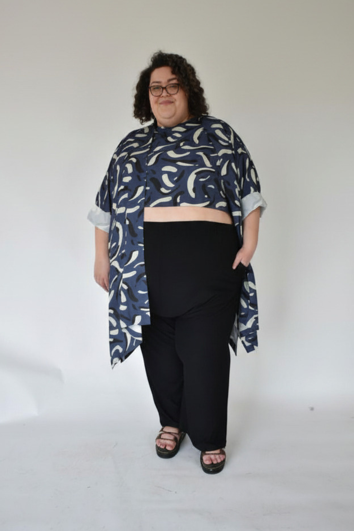 The Wide Leg Trouser - Black Jersey